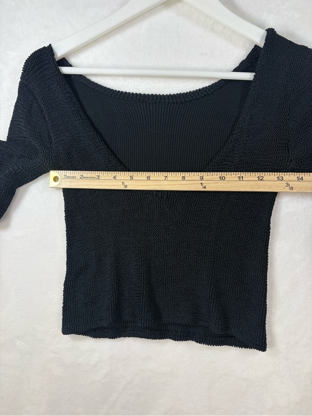 Vintage Hunza Maxxam Crinkle Backless Top Black One Size 80s 90s Made England - Picture 8 of 11